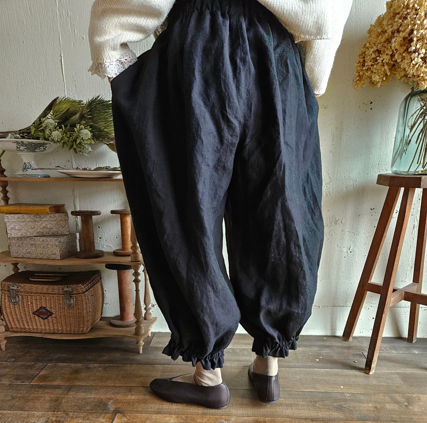 Noir Black　アンティークドールなドロワーズパンツ Antique doll Drawers pants