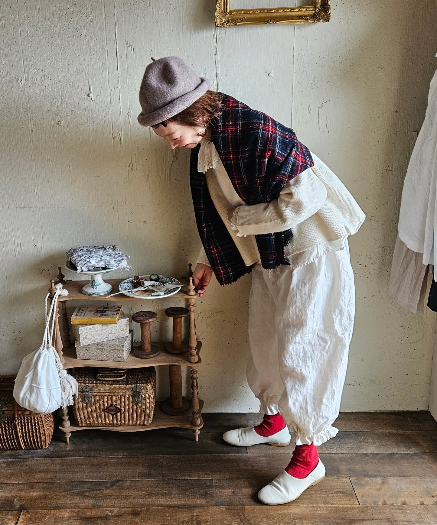 Ecru white　アンティークドールなドロワーズパンツ Antique doll Drawers pants　