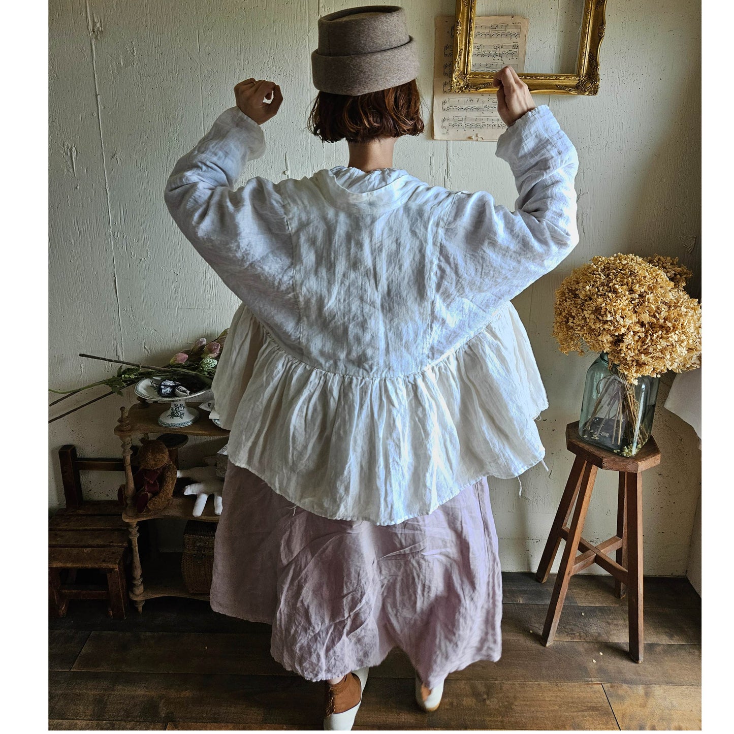 リネンカシュクールジャケット　Linen cachecoeur Jacket