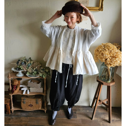リネンカシュクールジャケット　Linen cachecoeur Jacket