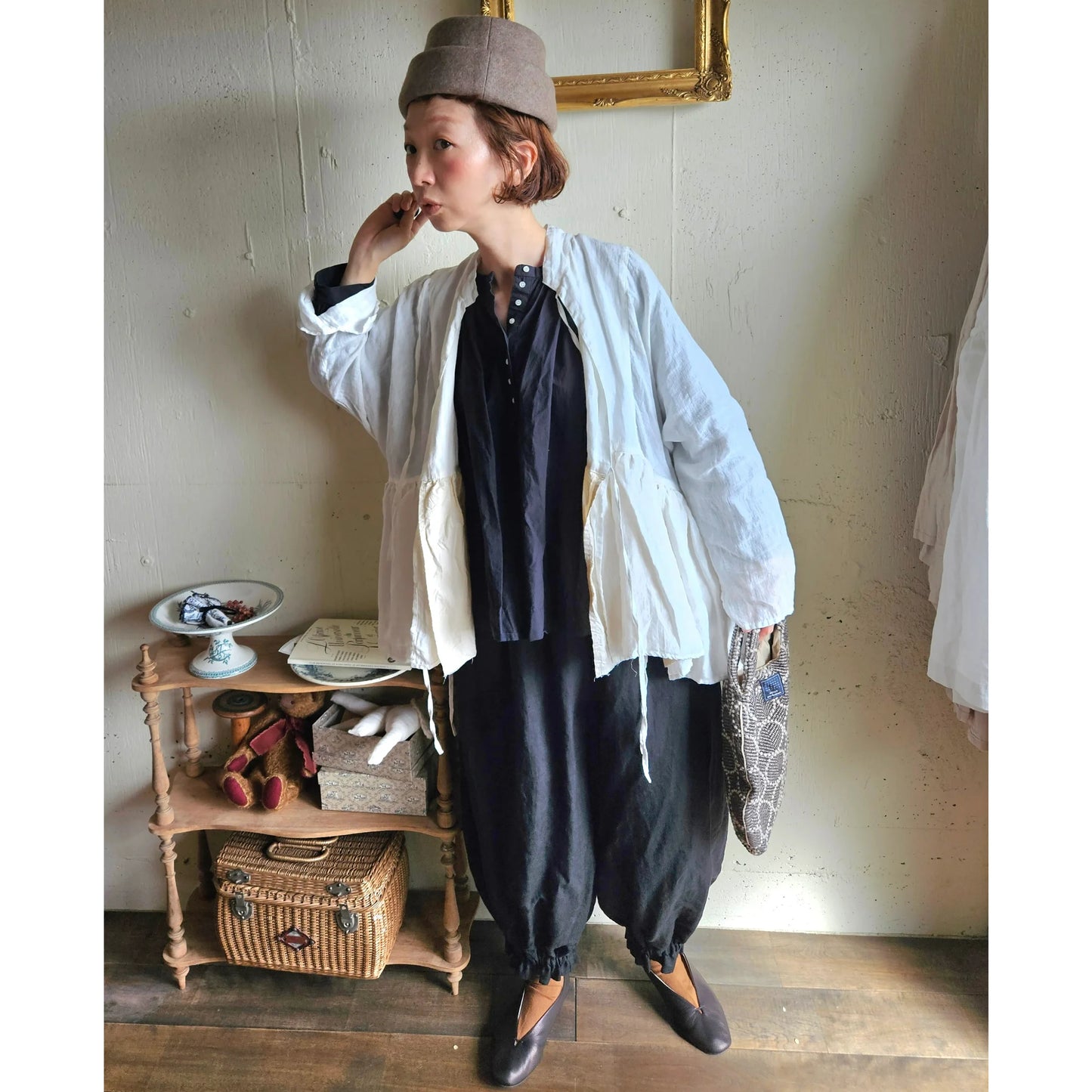 リネンカシュクールジャケット　Linen cachecoeur Jacket