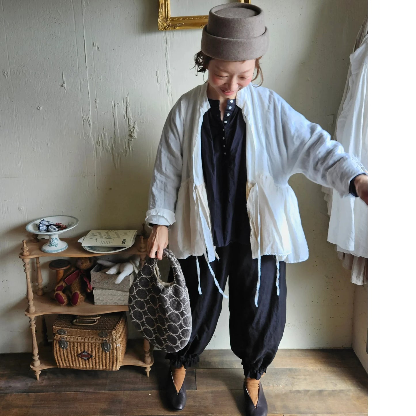 リネンカシュクールジャケット　Linen cachecoeur Jacket