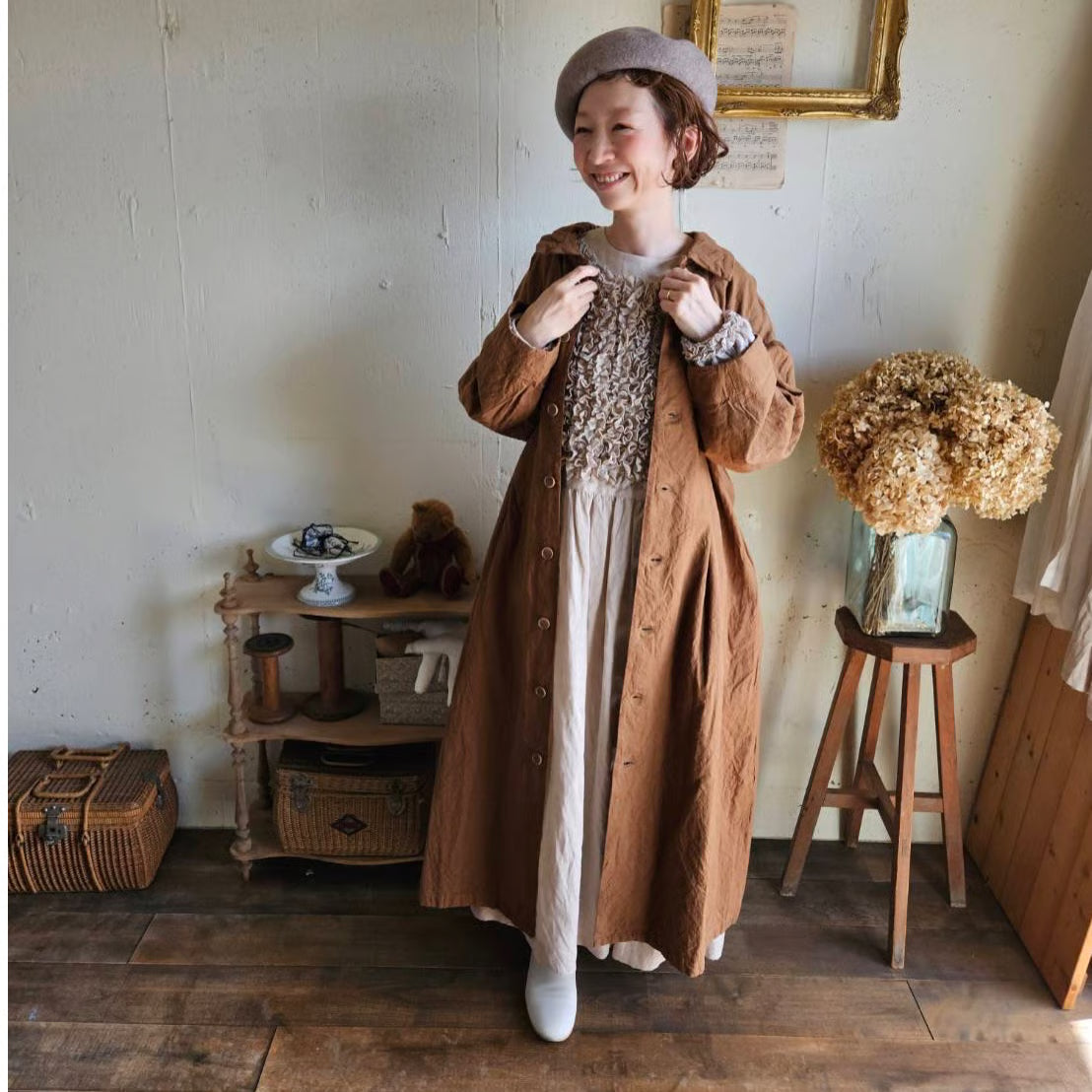 《Almond》インターキャンバスコート　painter  canvas coat