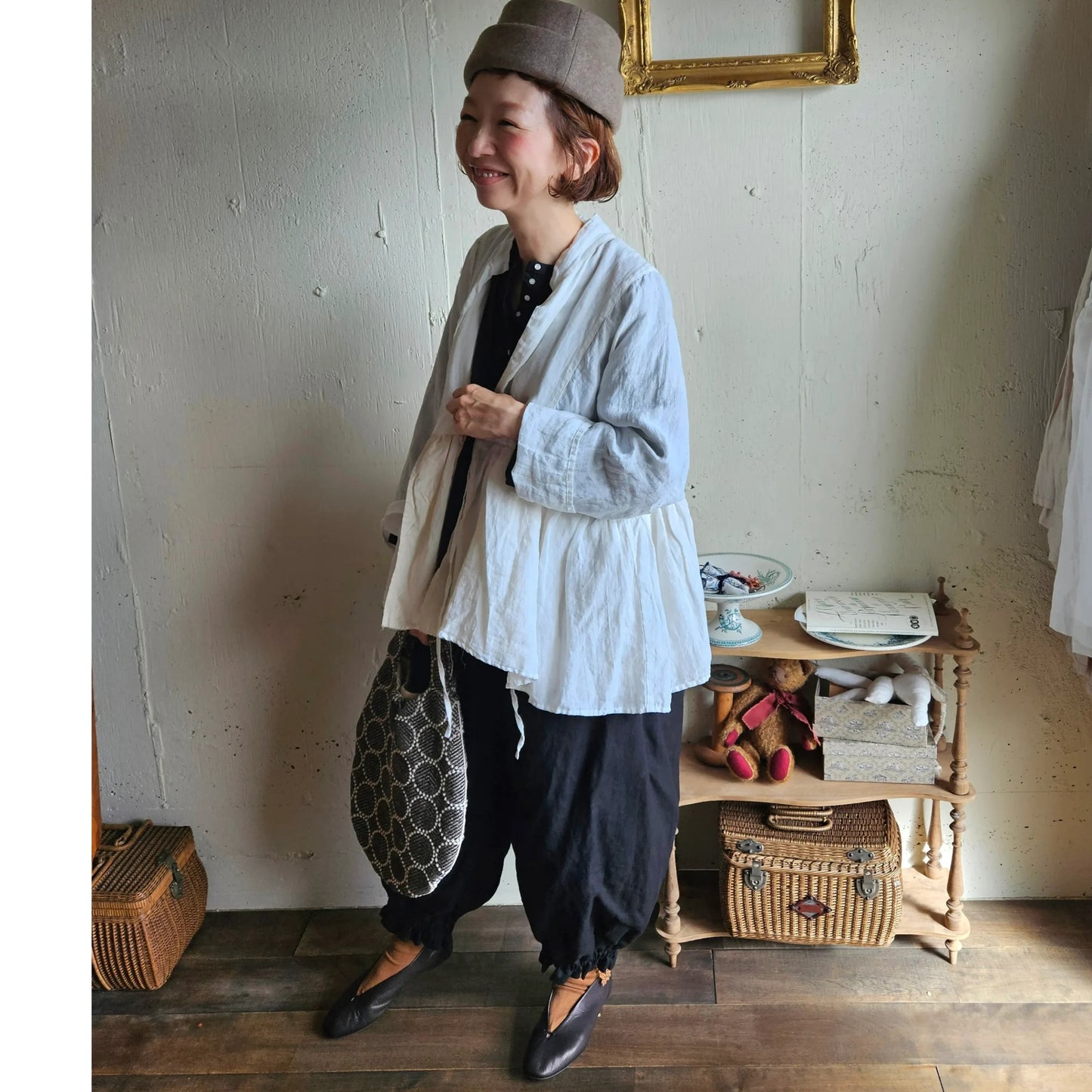 リネンカシュクールジャケット　Linen cachecoeur Jacket