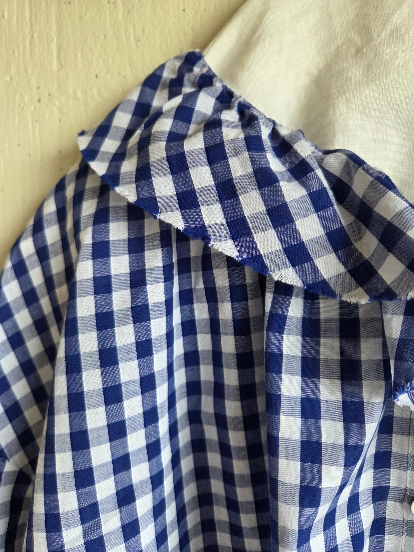 《BLUE》ギンガムチェックのフリルblue　ginghamcheck