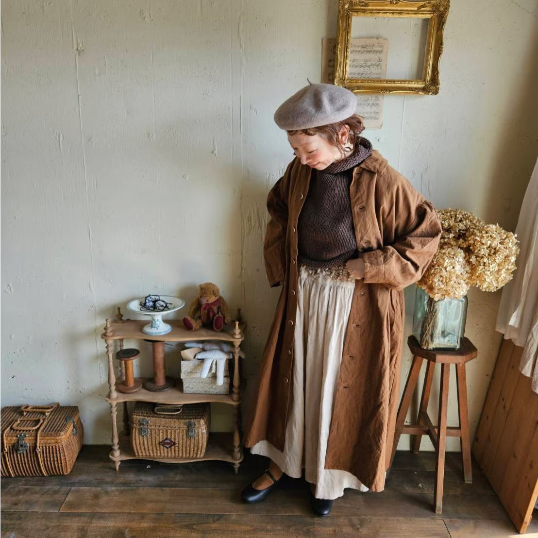 《Almond》インターキャンバスコート　painter  canvas coat