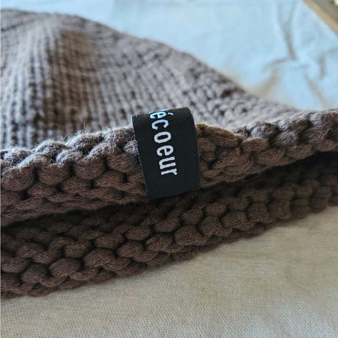 《darkbrown》ブラウンの柔らかニットポンチョ　knit poncho