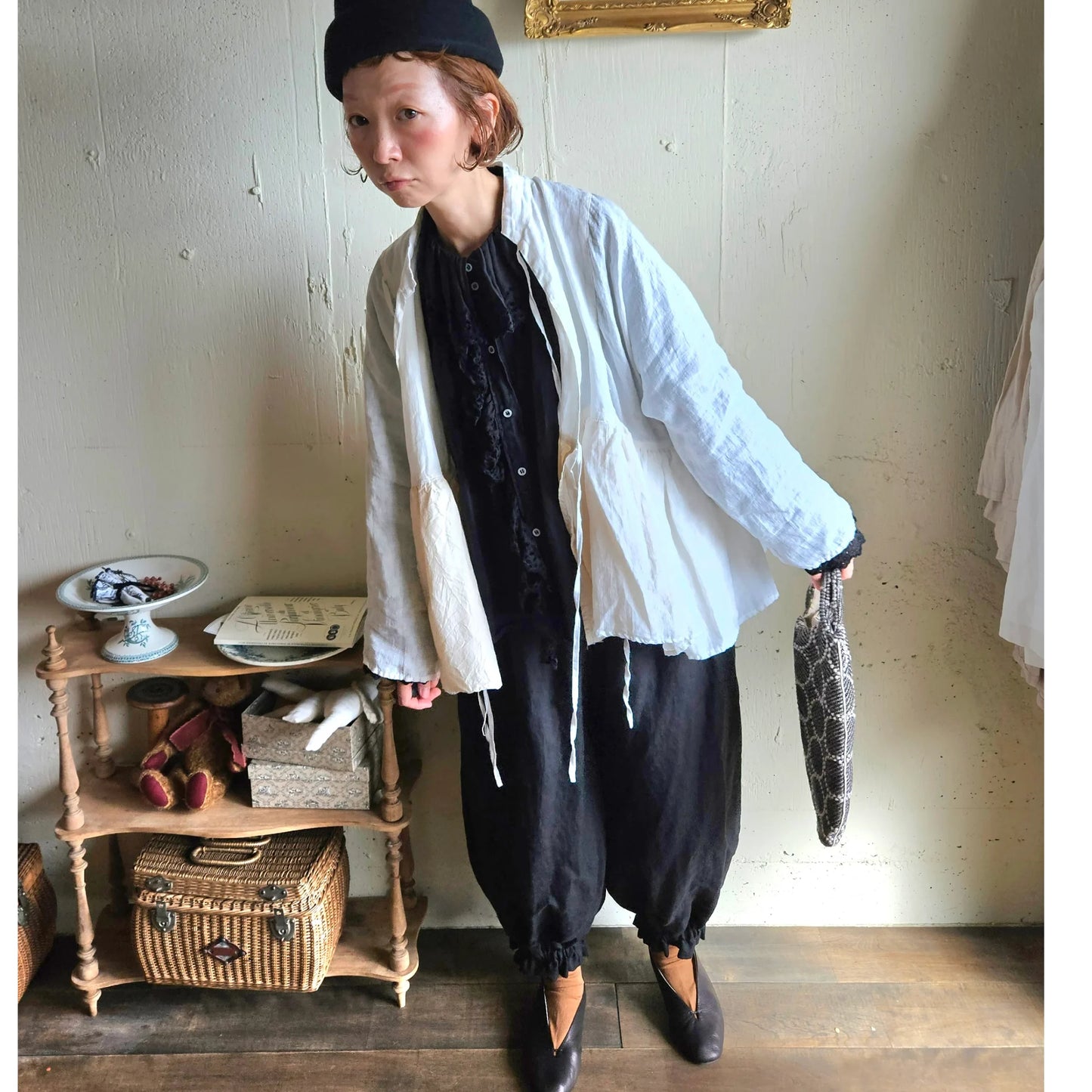 リネンカシュクールジャケット　Linen cachecoeur Jacket