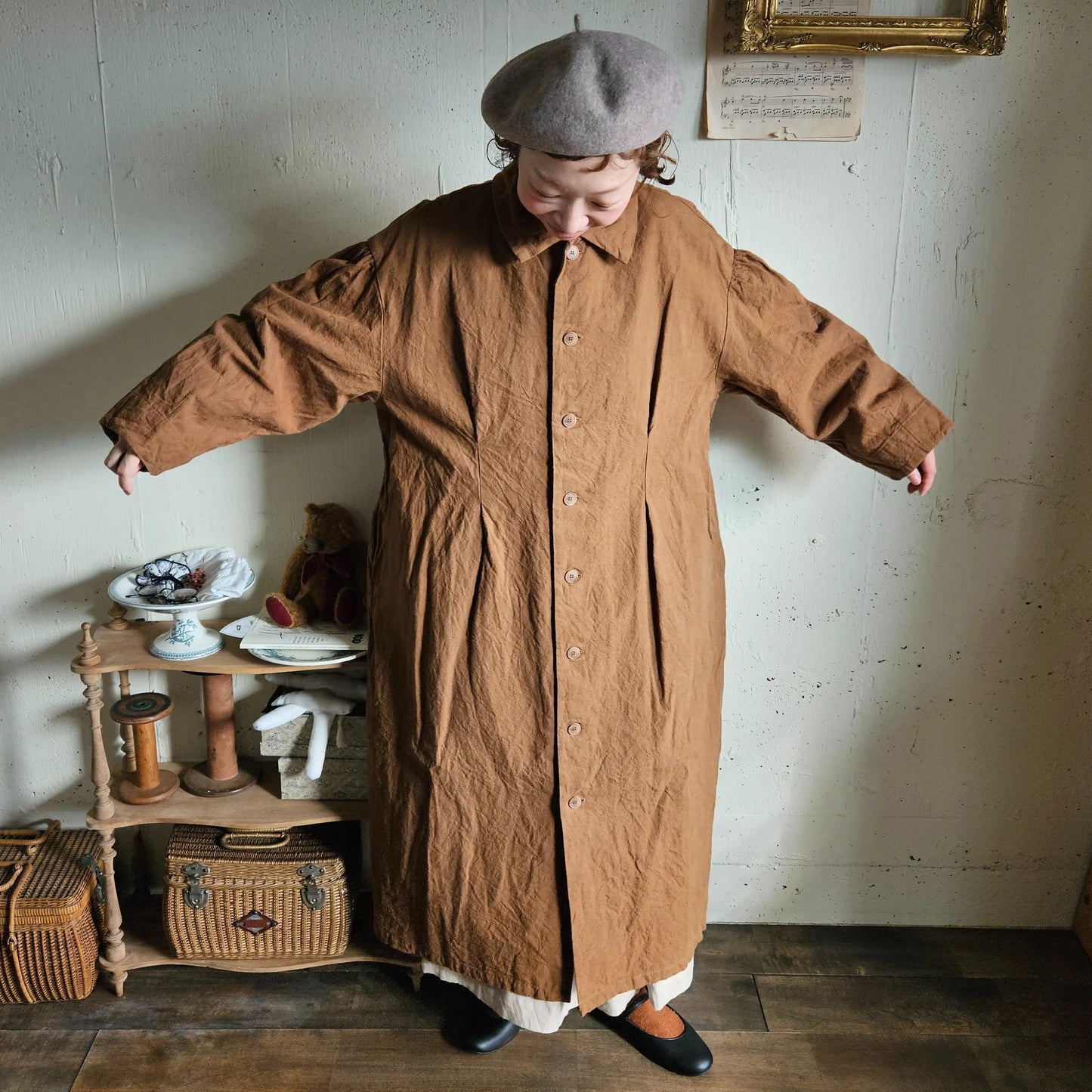 《Almond》インターキャンバスコート　painter  canvas coat