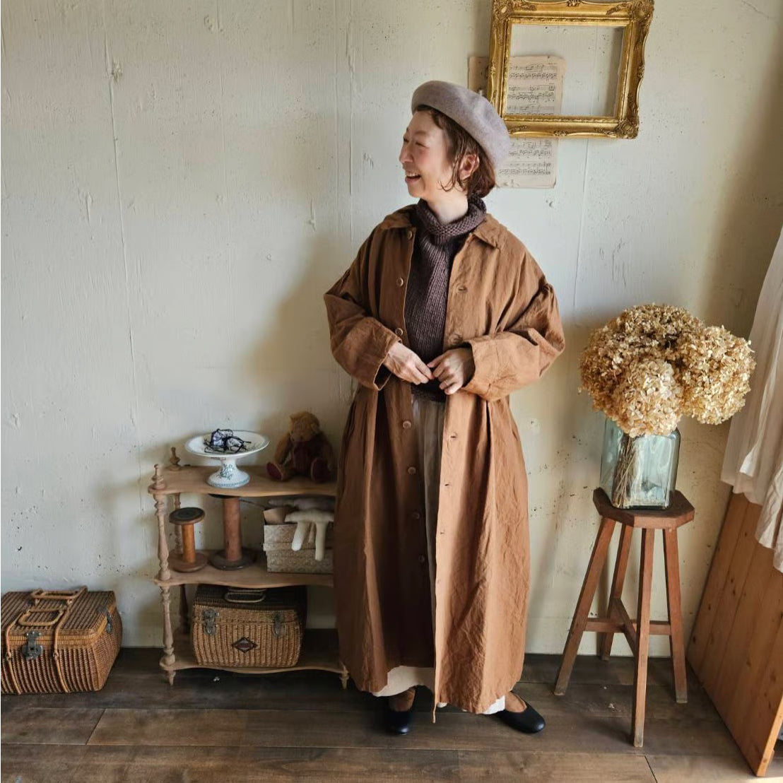 《Almond》インターキャンバスコート　painter  canvas coat