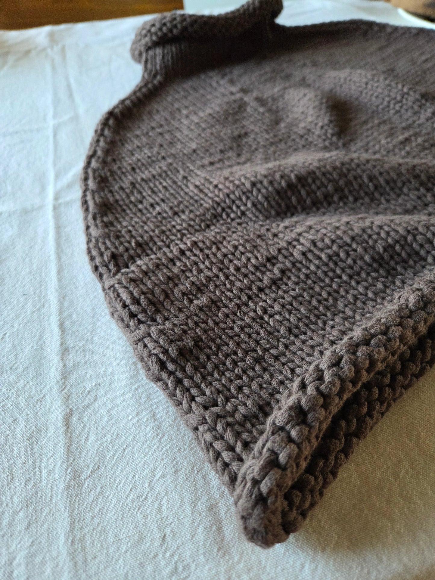 《darkbrown》ブラウンの柔らかニットポンチョ　knit poncho