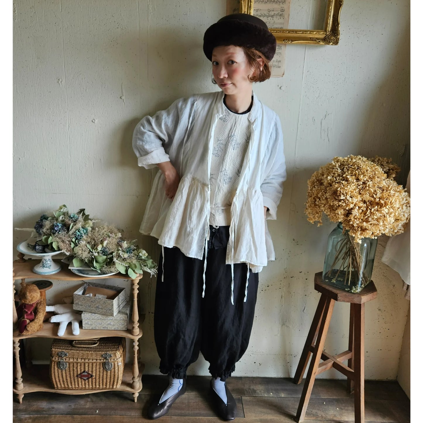 リネンカシュクールジャケット　Linen cachecoeur Jacket