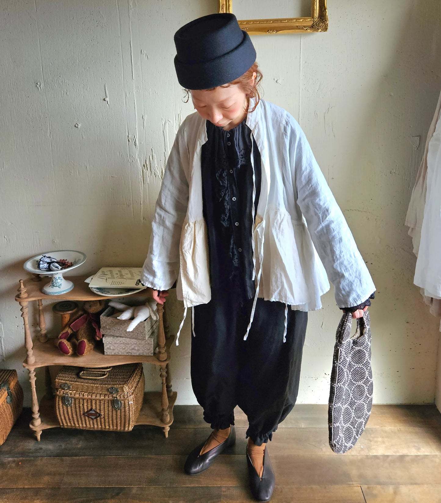 リネンカシュクールジャケット　Linen cachecoeur Jacket