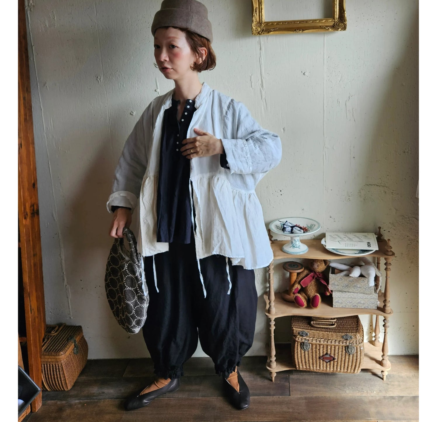 リネンカシュクールジャケット　Linen cachecoeur Jacket