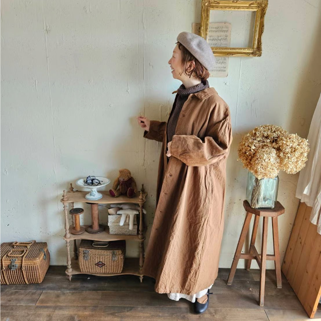 《Almond》インターキャンバスコート　painter  canvas coat