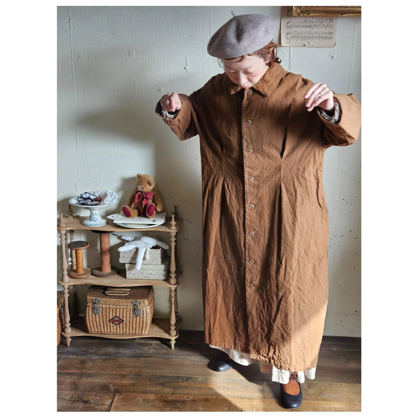 《Almond》インターキャンバスコート　painter  canvas coat