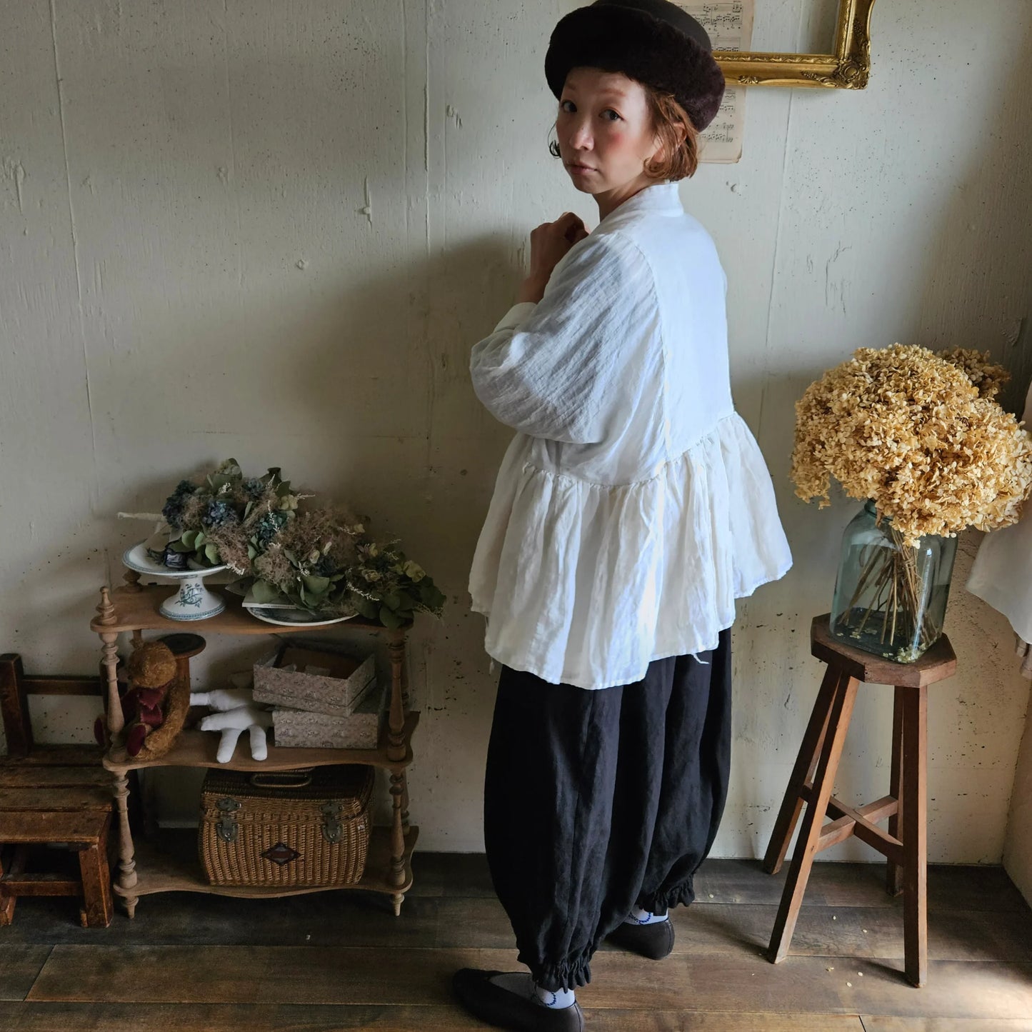 リネンカシュクールジャケット　Linen cachecoeur Jacket