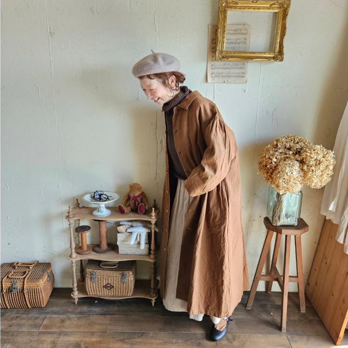 《Almond》インターキャンバスコート　painter  canvas coat