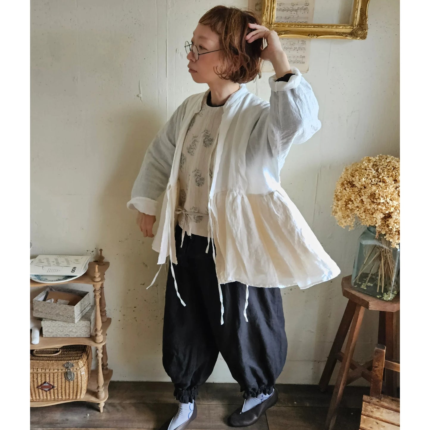 リネンカシュクールジャケット　Linen cachecoeur Jacket