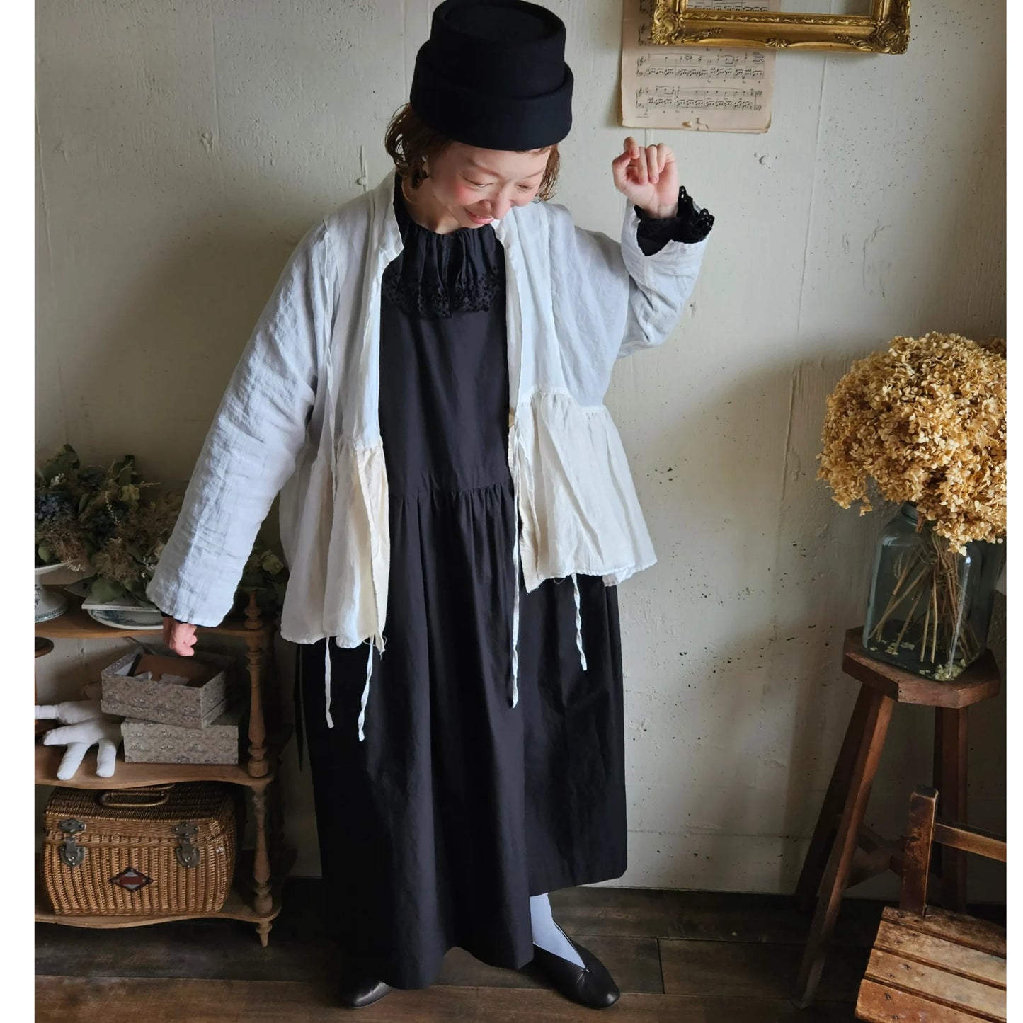 リネンカシュクールジャケット　Linen cachecoeur Jacket
