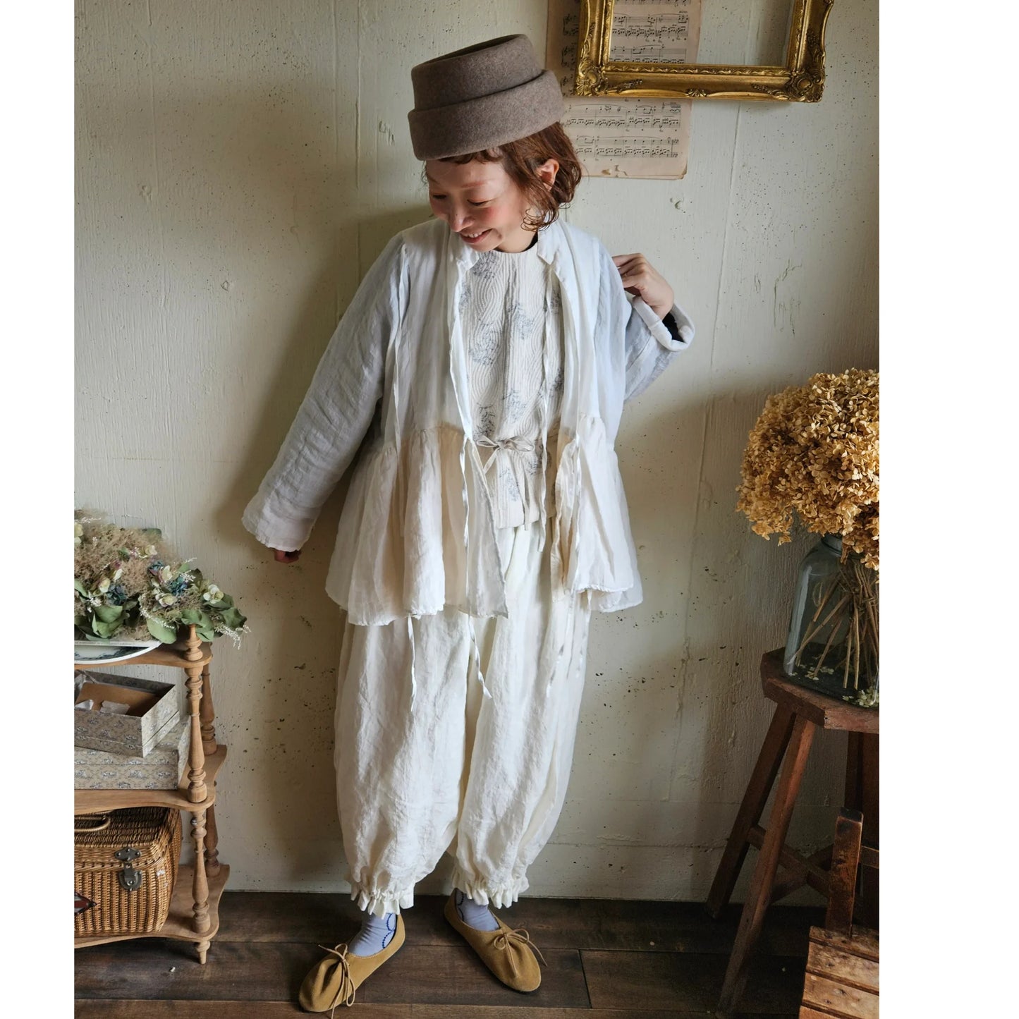 リネンカシュクールジャケット　Linen cachecoeur Jacket