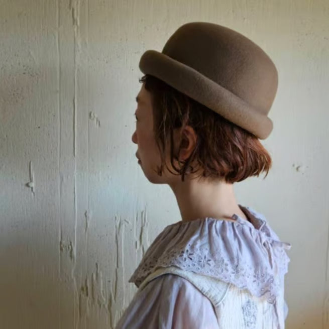 《moca brown》モカブラウンのフェルトトーク帽　felt talkbou