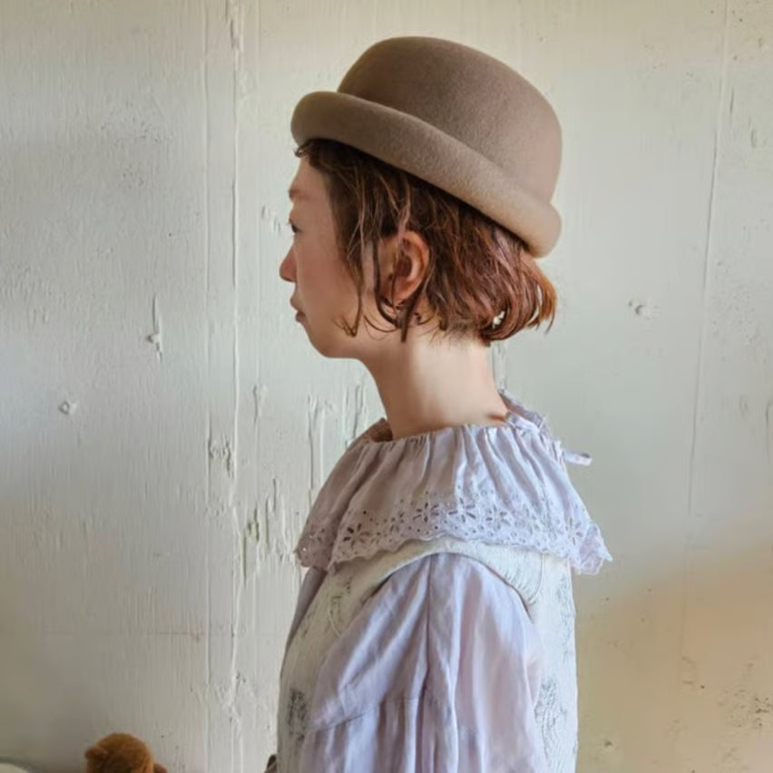 《moca brown》モカブラウンのフェルトトーク帽　felt talkbou