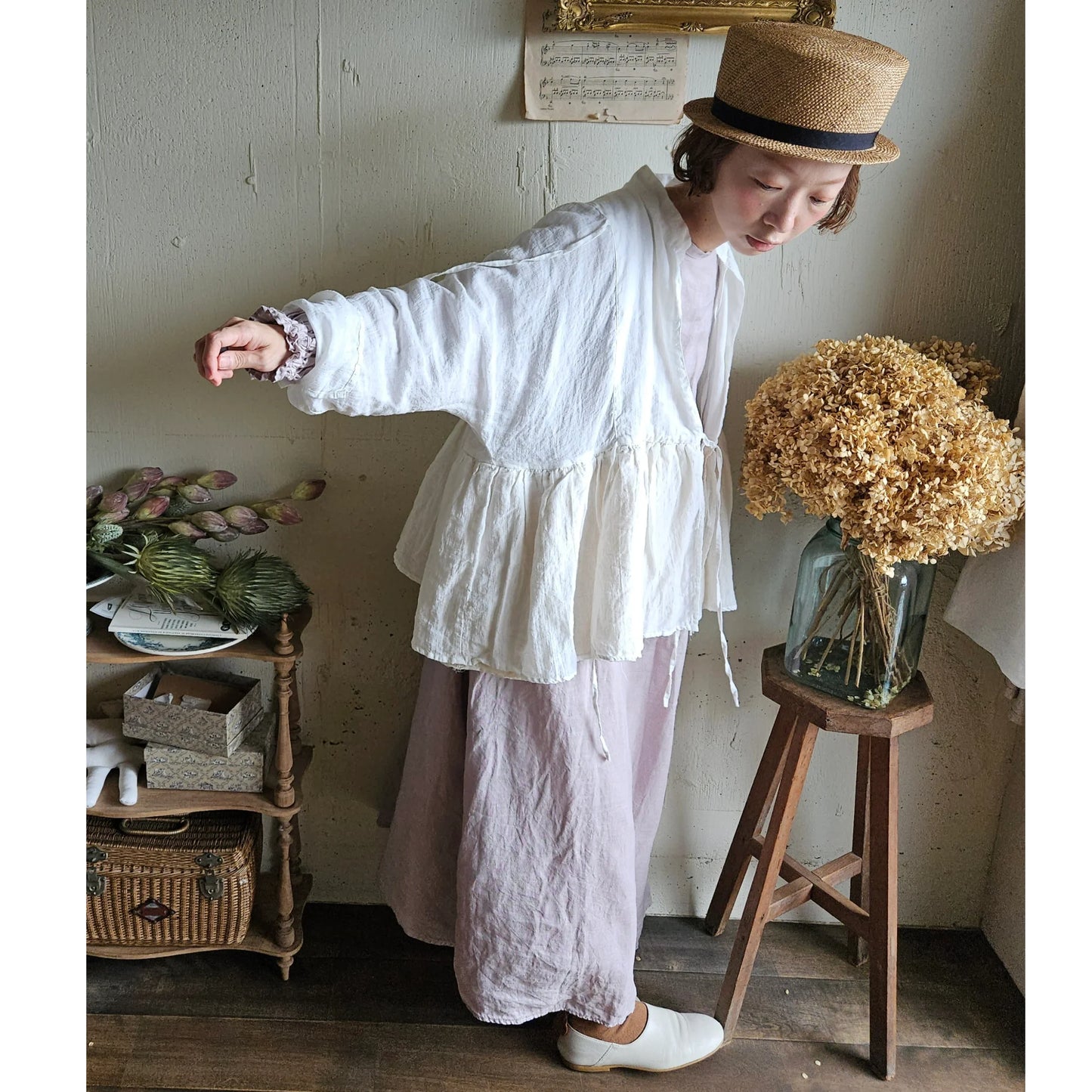リネンカシュクールジャケット　Linen cachecoeur Jacket
