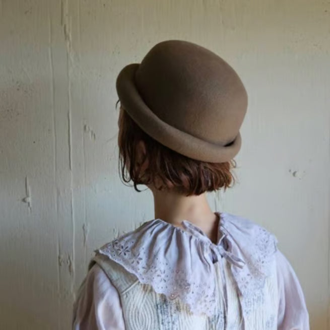 《moca brown》モカブラウンのフェルトトーク帽　felt talkbou
