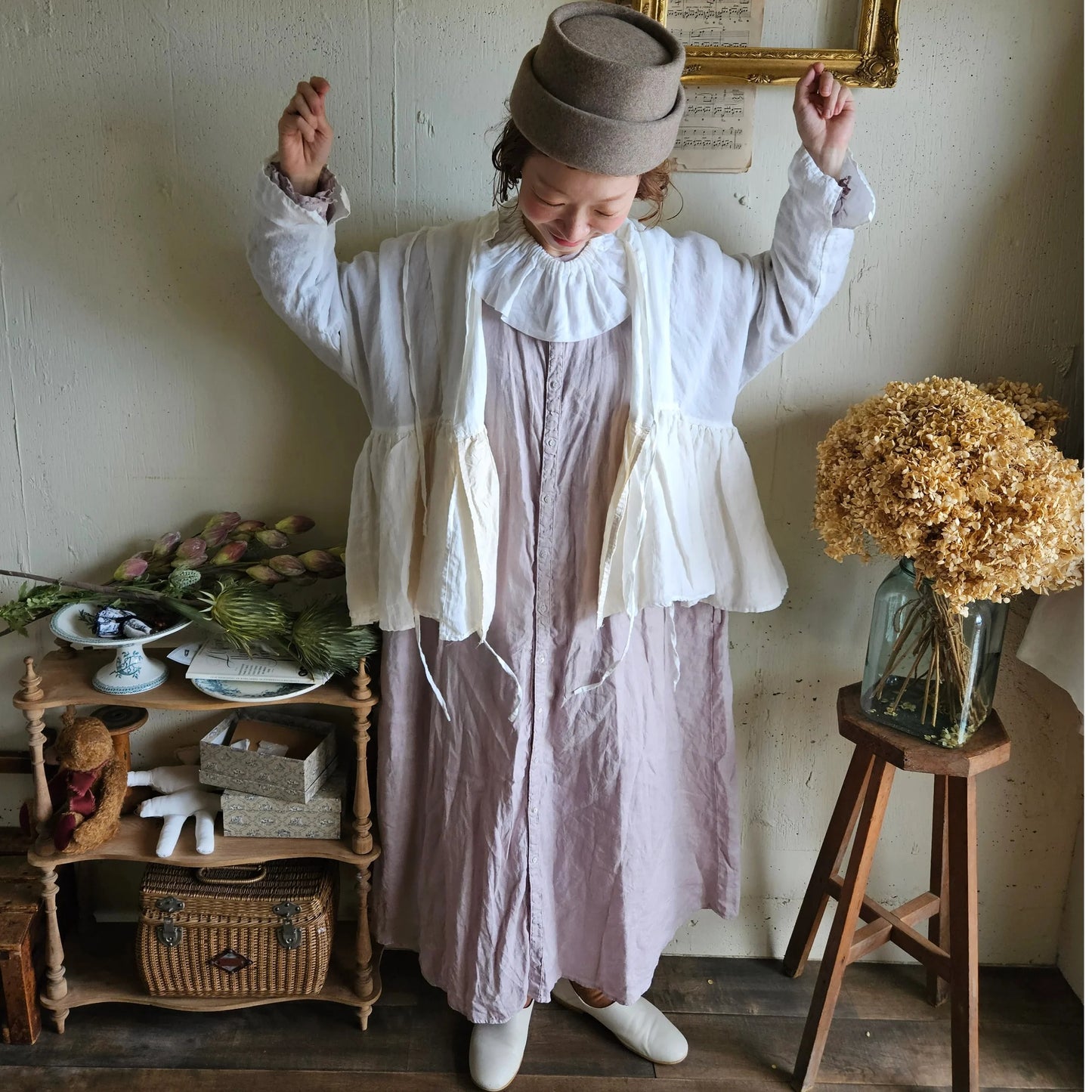 リネンカシュクールジャケット　Linen cachecoeur Jacket