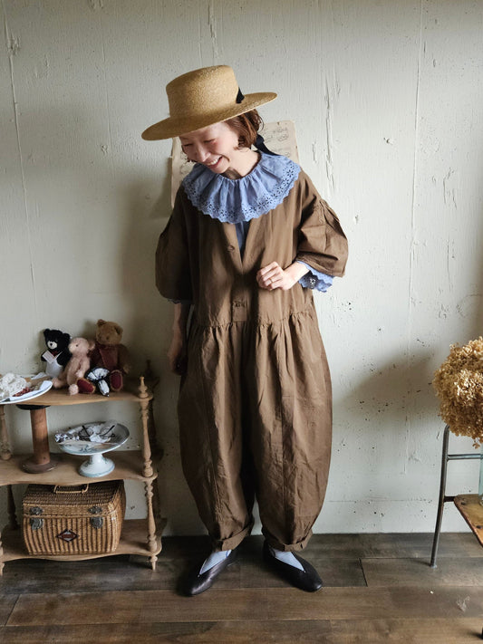 【即納】Gauze# チャーリーサロペット　BROWN ブラウン　オールインワン
