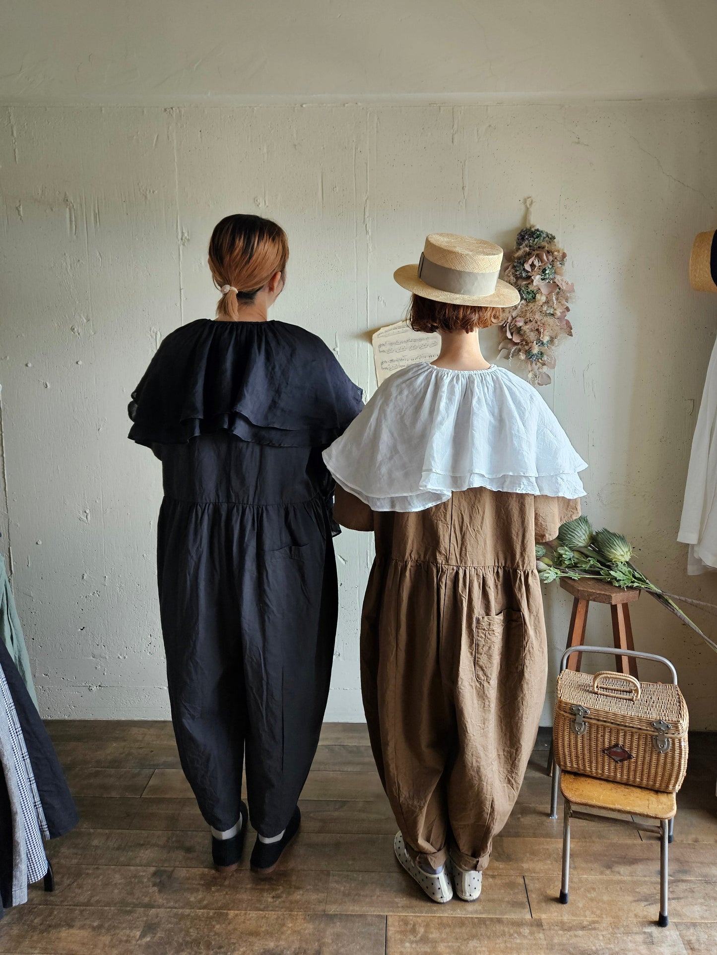 【即納】ダブルカラーピエロブラウス　　White  DOUBLE COLLAR PIEROT BLOUSE