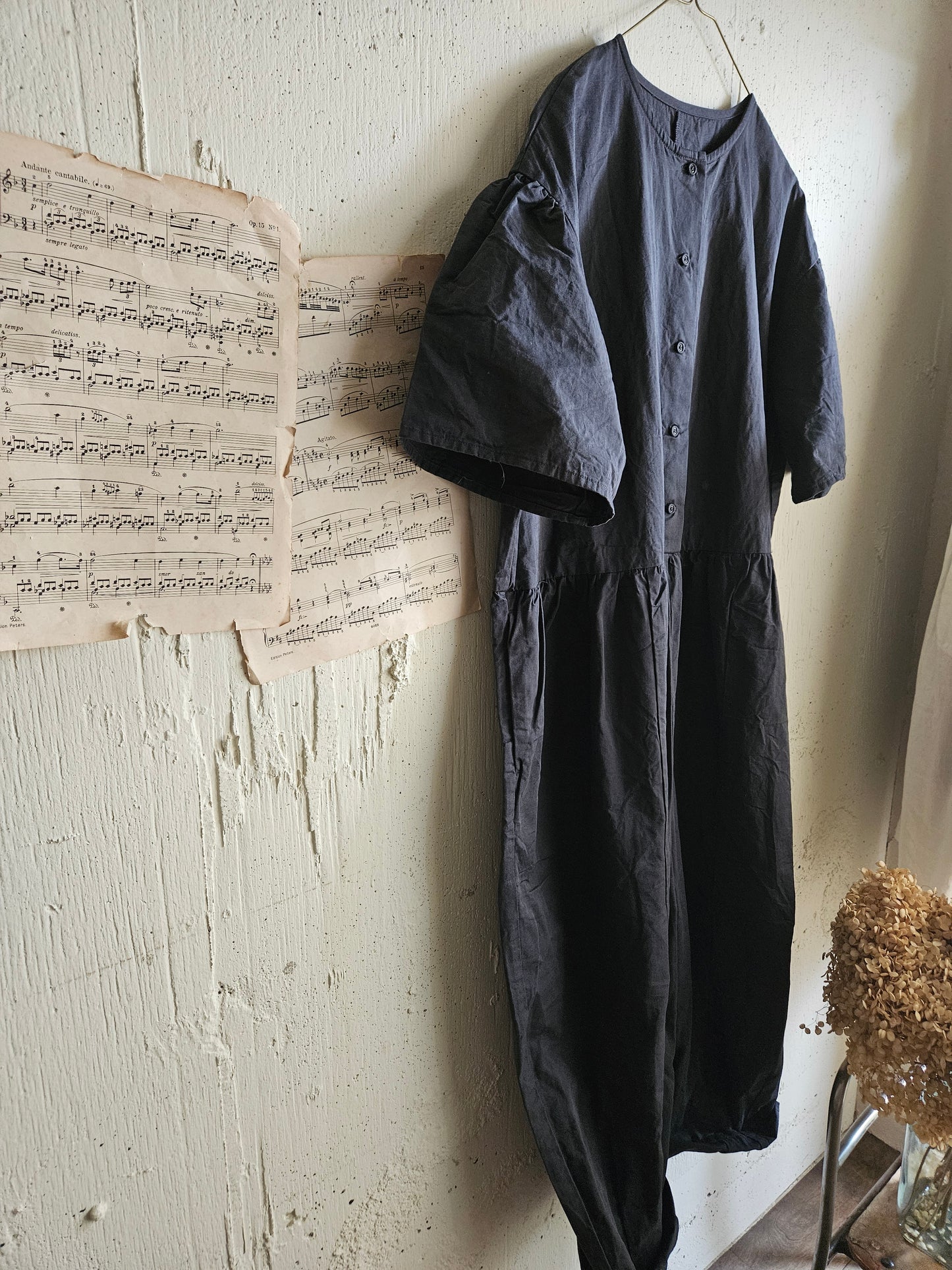 【即納】Gauze#  チャーリーサロペット　CHARCOAL BLACK　オールインワン