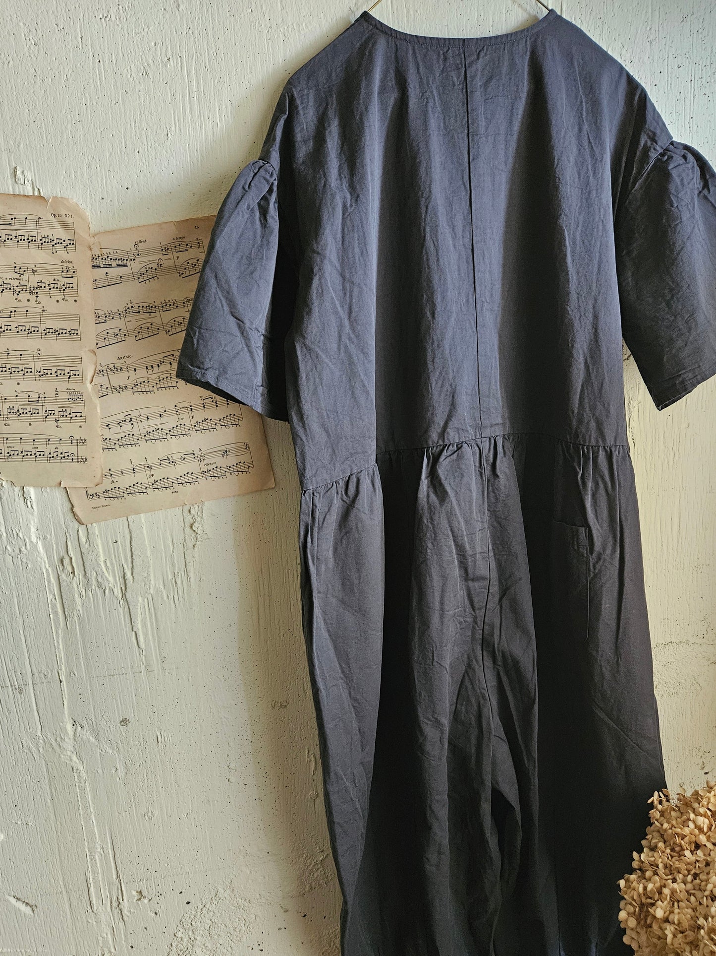 【即納】Gauze#  チャーリーサロペット　CHARCOAL BLACK　オールインワン