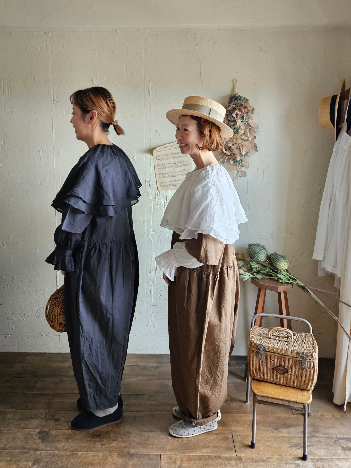 【即納】ダブルカラーピエロブラウス　　White  DOUBLE COLLAR PIEROT BLOUSE